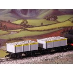 HORNBY Rake of TWO Iron Sided Wagons with REAL STONE / GRAVEL / BALLAST LOAD ADDED